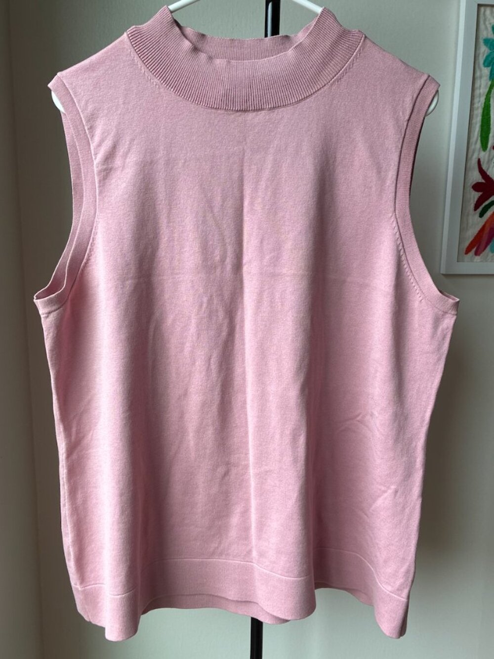 Pendleton Light Pink Mock Turtleneck Sleeveless Knit - Size XL